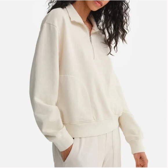 MATE the Label Tops - Mate the Label Organic Fleece Half Zip Sweatshirt Bone Medium ($158 Retail)